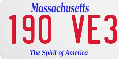 MA license plate 190VE3
