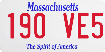 MA license plate 190VE5