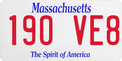 MA license plate 190VE8