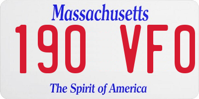 MA license plate 190VF0