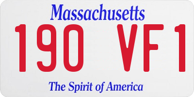 MA license plate 190VF1
