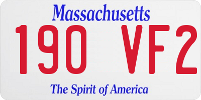 MA license plate 190VF2