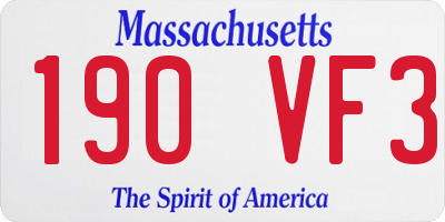 MA license plate 190VF3