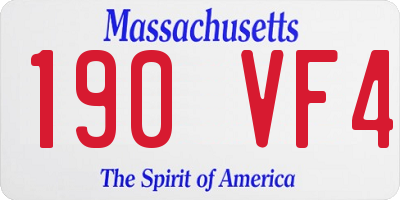 MA license plate 190VF4