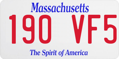 MA license plate 190VF5