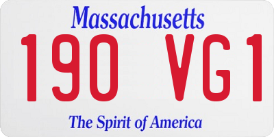 MA license plate 190VG1