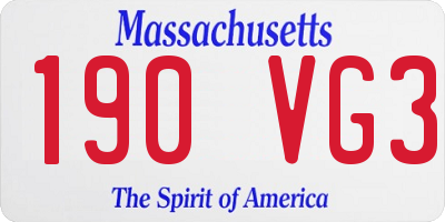 MA license plate 190VG3