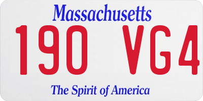 MA license plate 190VG4