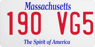 MA license plate 190VG5