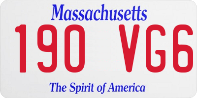 MA license plate 190VG6