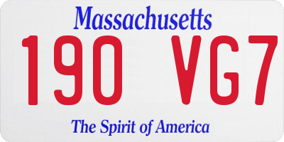 MA license plate 190VG7