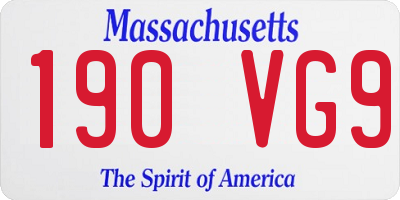 MA license plate 190VG9