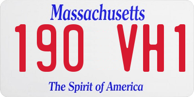 MA license plate 190VH1