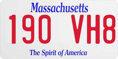 MA license plate 190VH8