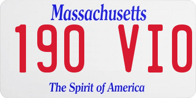 MA license plate 190VI0