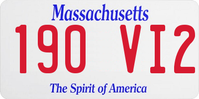 MA license plate 190VI2