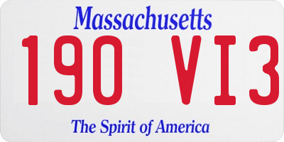 MA license plate 190VI3