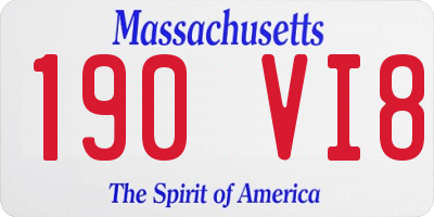 MA license plate 190VI8