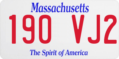 MA license plate 190VJ2