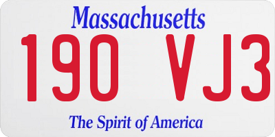 MA license plate 190VJ3