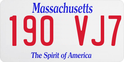 MA license plate 190VJ7