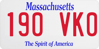 MA license plate 190VK0