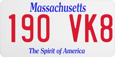 MA license plate 190VK8