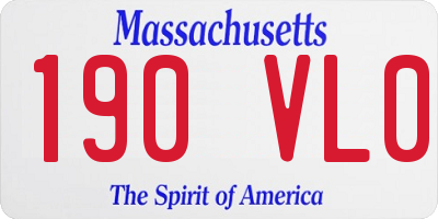 MA license plate 190VL0