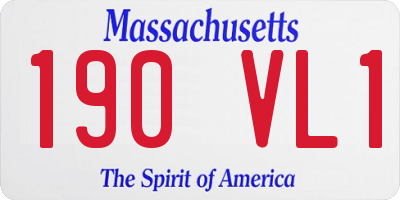 MA license plate 190VL1