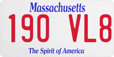MA license plate 190VL8