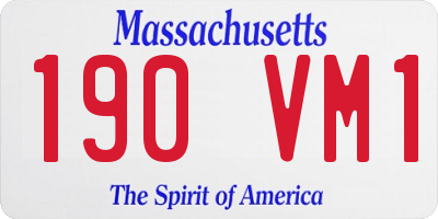 MA license plate 190VM1
