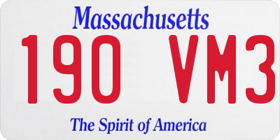 MA license plate 190VM3