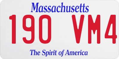 MA license plate 190VM4