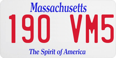 MA license plate 190VM5