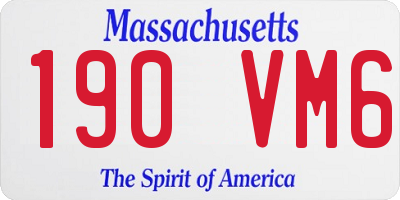 MA license plate 190VM6