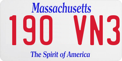 MA license plate 190VN3