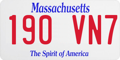 MA license plate 190VN7