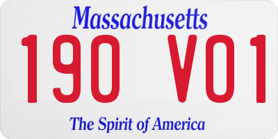 MA license plate 190VO1