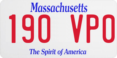 MA license plate 190VP0