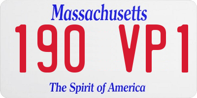 MA license plate 190VP1