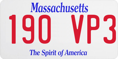 MA license plate 190VP3