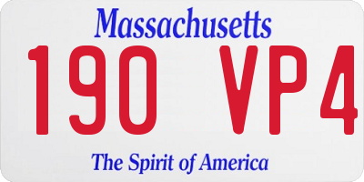 MA license plate 190VP4