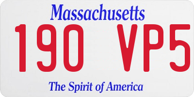 MA license plate 190VP5