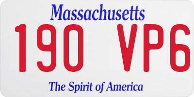 MA license plate 190VP6