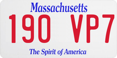 MA license plate 190VP7