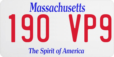MA license plate 190VP9