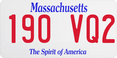 MA license plate 190VQ2