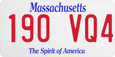 MA license plate 190VQ4
