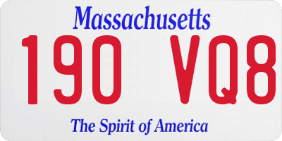 MA license plate 190VQ8