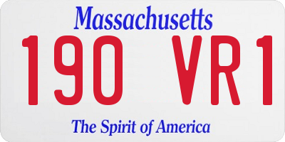 MA license plate 190VR1